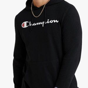 Small Champion Mens Black Pullover Cotton Hoodie